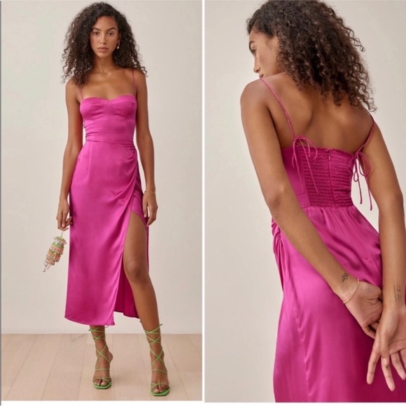 New Reformation Marguerite Midi 100% Silk
Dress | Flambé | 4 (US) - Picture 3 of 13